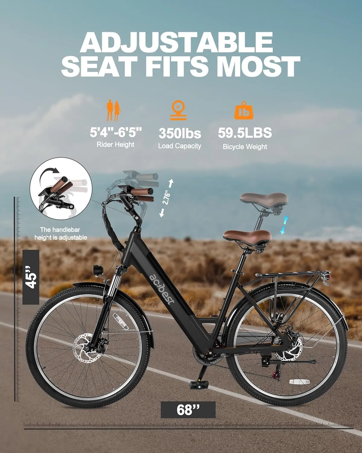 Electric Bike for Adults, Cores 26" Electric Commuter Bike Up to 28MPH 70 Miles, with Peak 1200W Motor, 48V 576Wh Removable Battery, 7-Speed City Cruiser Mountain E Bike for Commuting