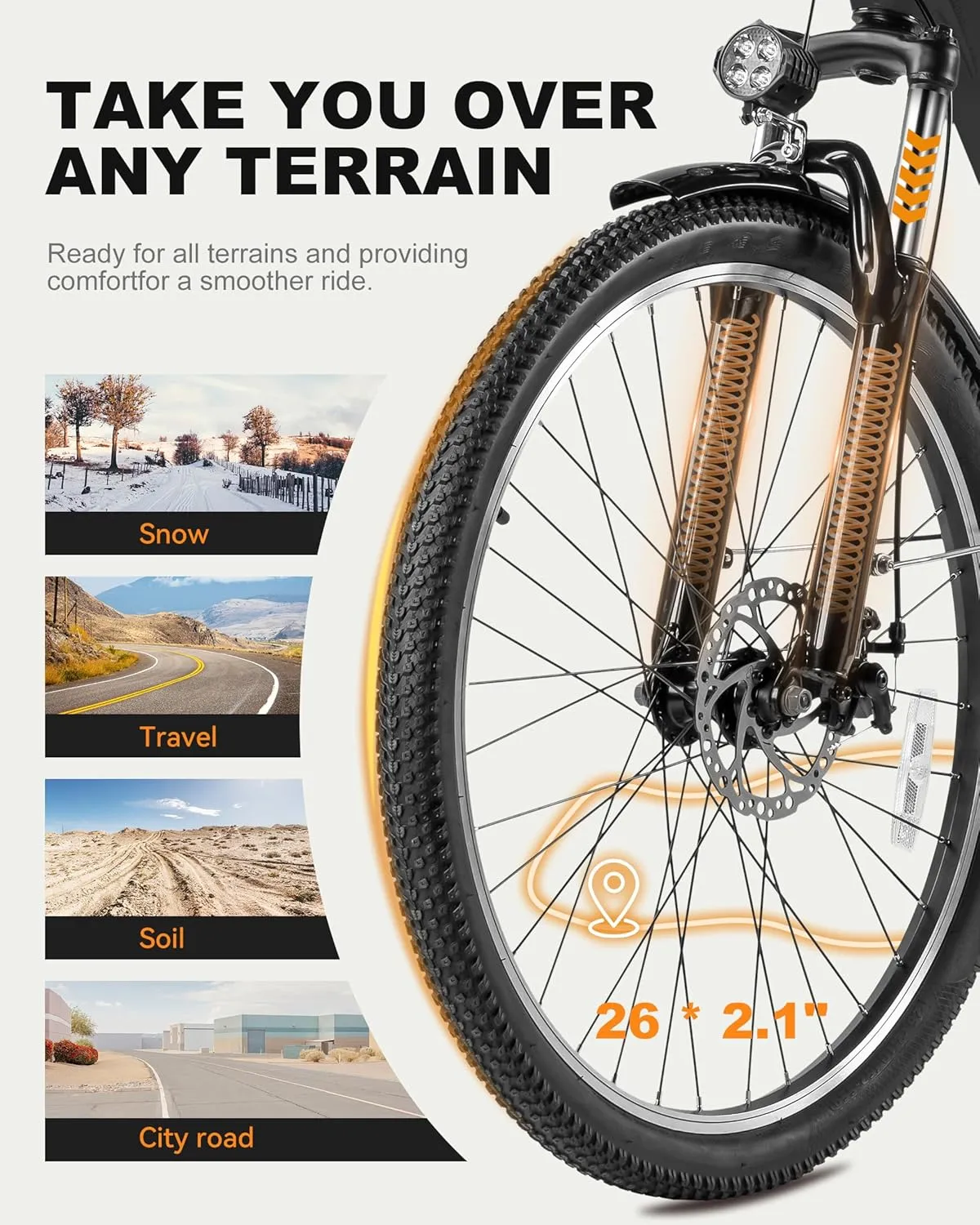 Electric Bike for Adults, Cores 26" Electric Commuter Bike Up to 28MPH 70 Miles, with Peak 1200W Motor, 48V 576Wh Removable Battery, 7-Speed City Cruiser Mountain E Bike for Commuting