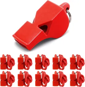 Emergency Whistles with Lanyard Red Safety Whistle for Lifeguard Outdoor Emergency Camping Hiking Boating Loud Signaling Whistles