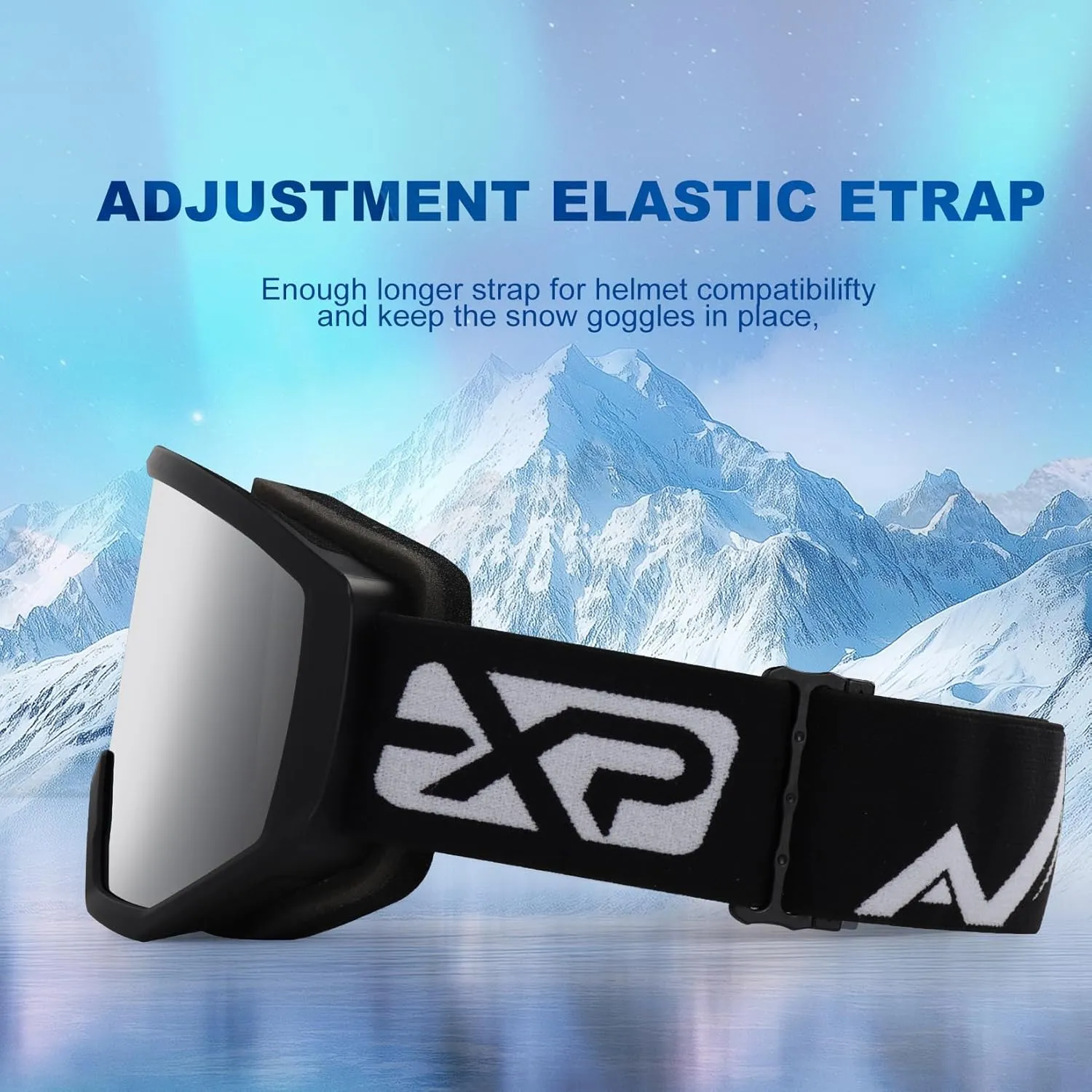 EXP VISION Ski/Snowboard Goggles, Anti-Fog Snow Goggles for Men & Women - Perfect for Skiing, Snowboarding & Winter Sports
