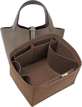 Felt Purse Organizer Inserts for Picotin 18 Inserts HandBag (Brown, PC18)