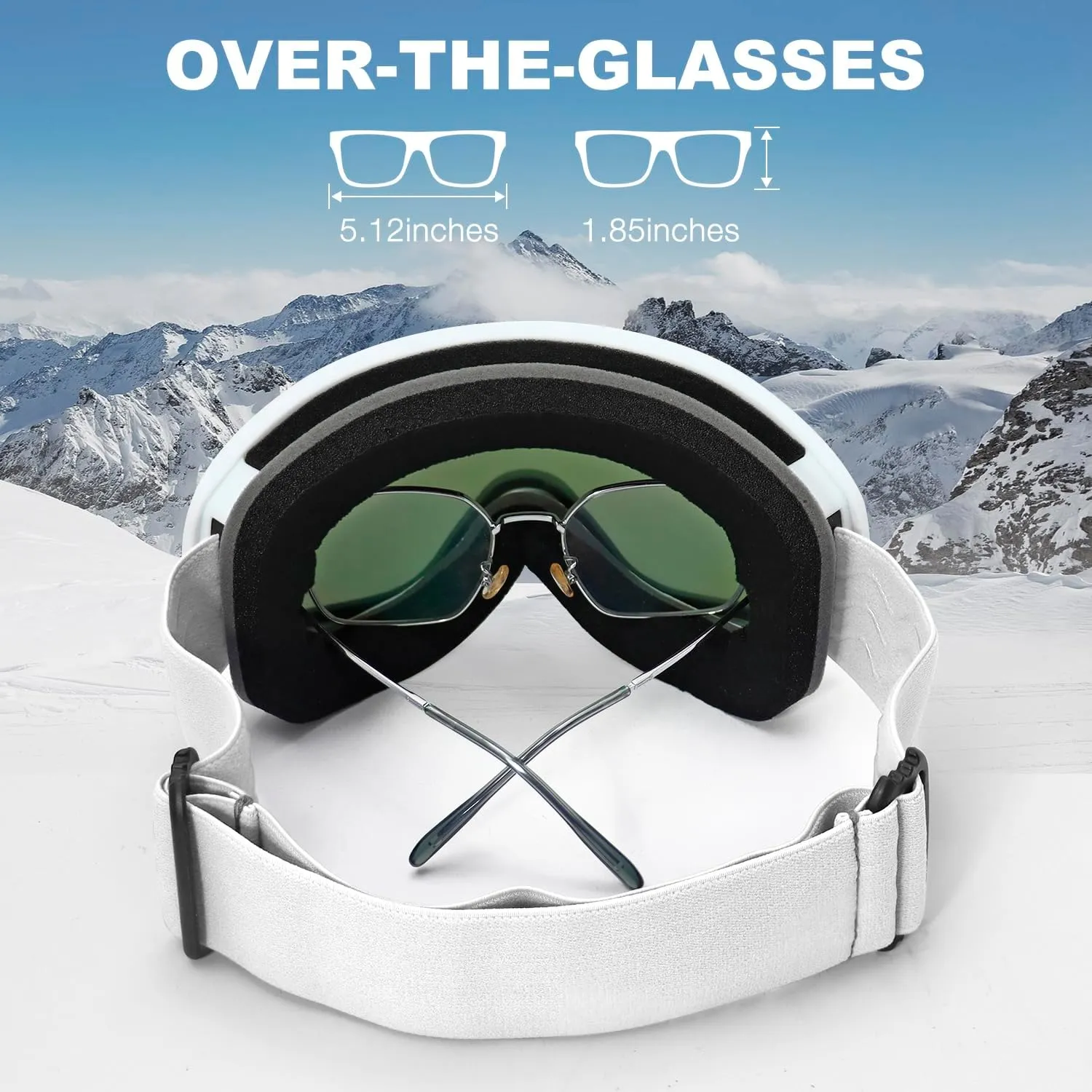 FMY Snowboard/Ski Goggles for Adult,Over Glasses Anti Fog UV Protection Skiing Goggles for Men Women Youth