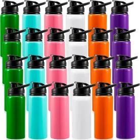 Foaincore 24 Pcs Water Bottles Bulk Aluminum 17 oz Metal Sports Gym Hiking Reusable Bottles Gift for Kids Christian Charity Donation Supplies Samaritan's Purse Operation Christmas