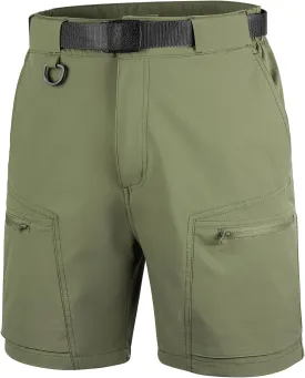 FREE SOLDIER Men's Cargo Hiking Shorts with Belt Lightweight Quick Dry Tactical Shorts with Pockets for Casual Work Golf