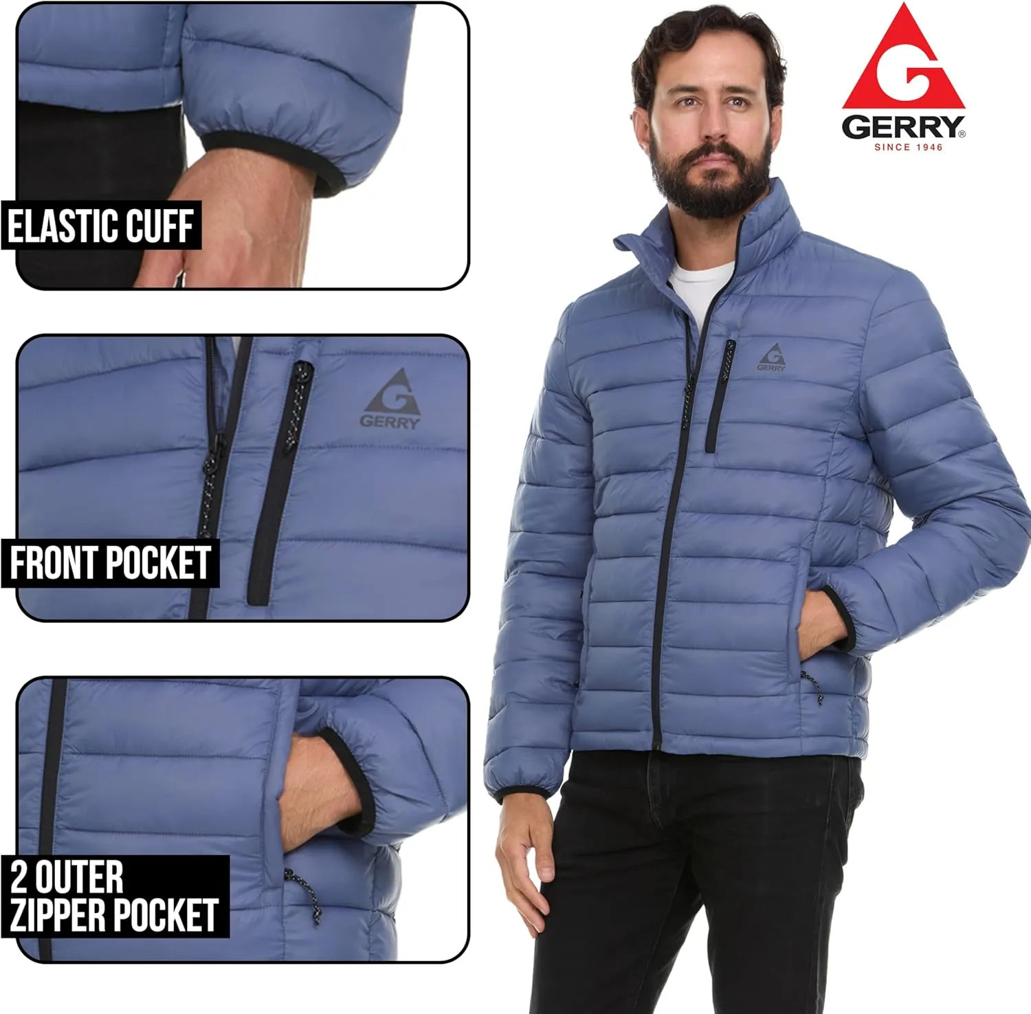 Gerry Packable Puffer Jacket Men, Warm Lightweight Winter Jackets for Men