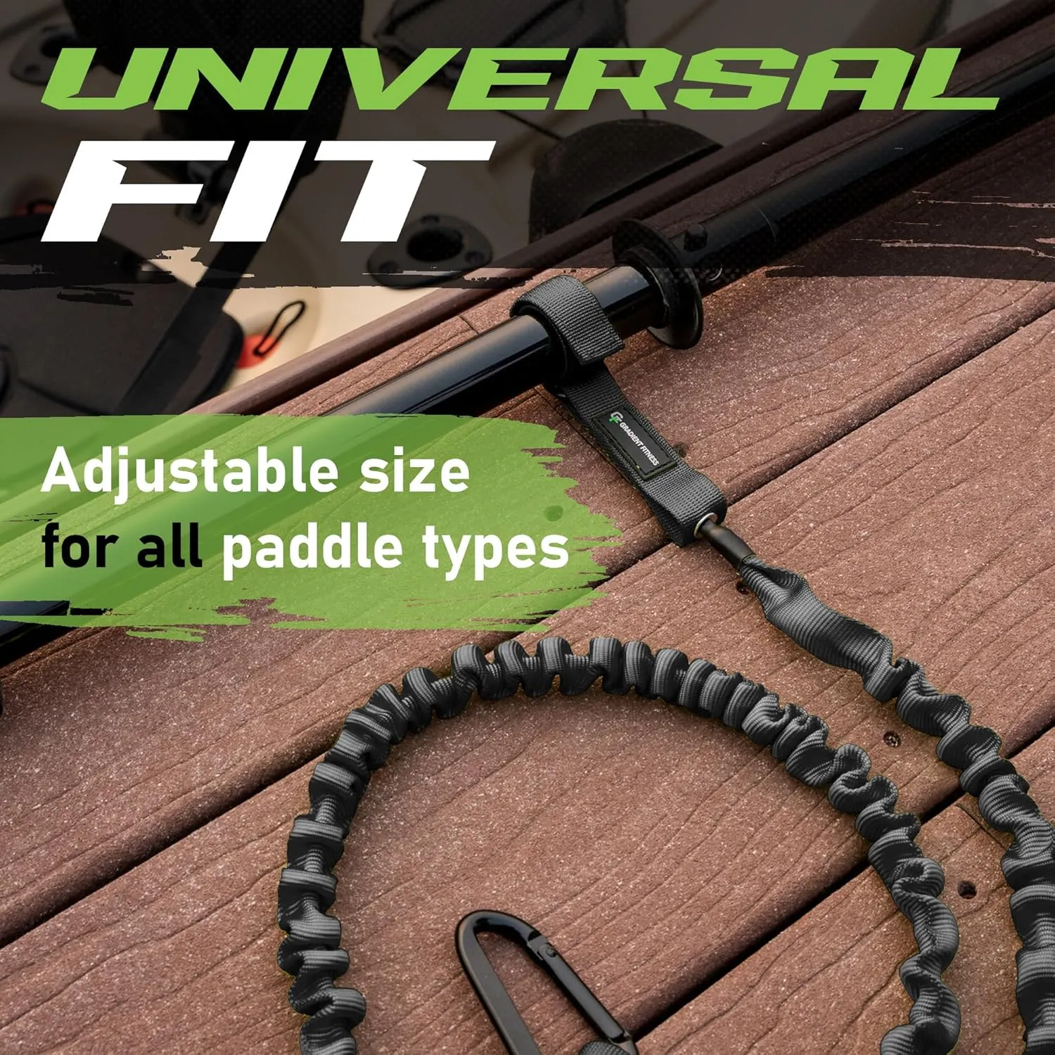 Gradient Fitness 2 Pack Kayak Paddle Leash, 5-8 Feet Stretchable Paddle Strap with Carabiner Secure Leash Lanyard Rope for SUP Kayak Canoe Paddle Fishing Pole Rod