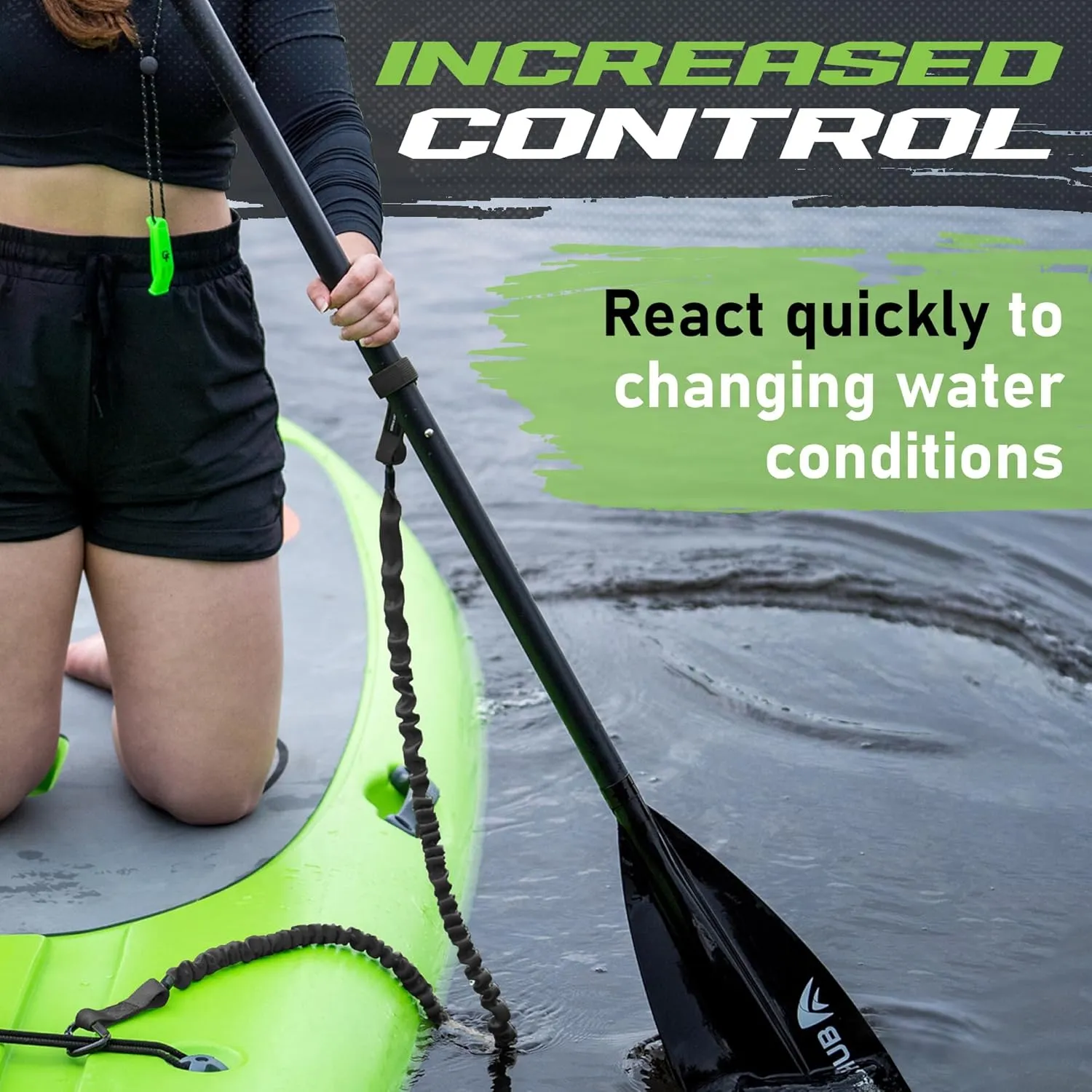 Gradient Fitness 2 Pack Kayak Paddle Leash, 5-8 Feet Stretchable Paddle Strap with Carabiner Secure Leash Lanyard Rope for SUP Kayak Canoe Paddle Fishing Pole Rod