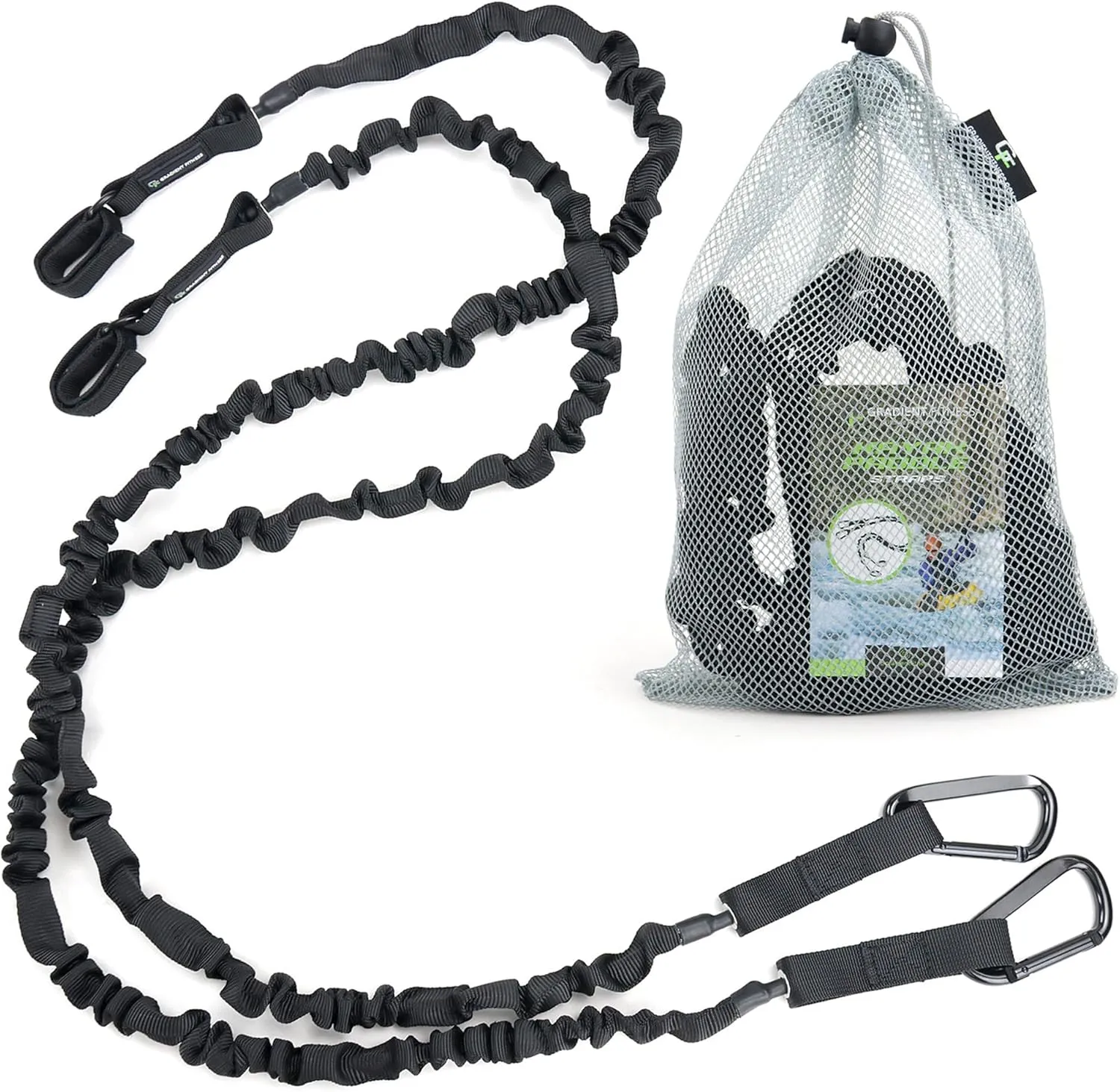 Gradient Fitness 2 Pack Kayak Paddle Leash, 5-8 Feet Stretchable Paddle Strap with Carabiner Secure Leash Lanyard Rope for SUP Kayak Canoe Paddle Fishing Pole Rod