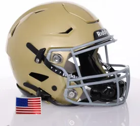 Green Gridiron - Riddell SpeedFlex Adult w/Light Gray SF-2BD Facemask   Chrome US Helmet Flag Decal