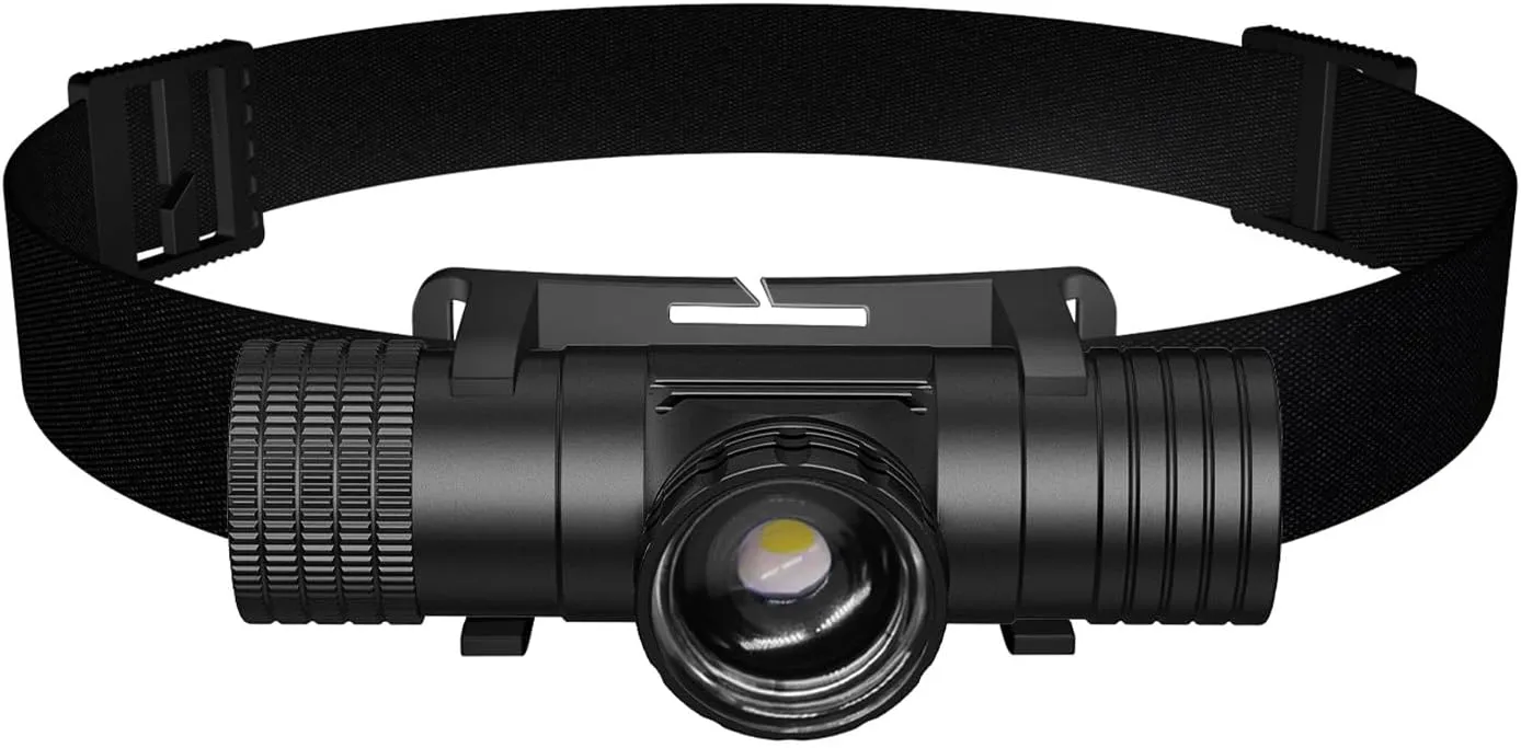 Headlamp Rechargeable, Super Bright Zoomable Headlamps, IPX6 Waterproof, 6 Modes Head lamp LED Rechargeable, Long Running Time Headlight, Hiking, Camping, Outdoors, Work, Family Safety (T11B)