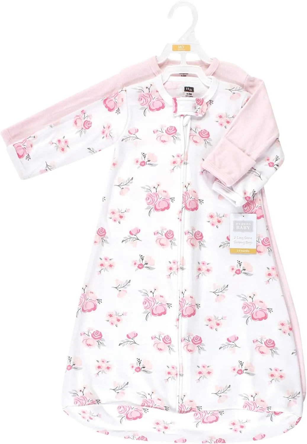 Hudson Baby BabyCotton Long-Sleeve Wearable Sleeping Bag, Sack, Blanket