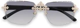 ICE STAR Triple Cross Iced-Out Sunglasses  Frameless Design Shades for Men & Women, Hip-Hop Fashion Eyewear