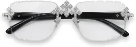ICE STAR Triple Cross Iced-Out Sunglasses  Frameless Design Shades for Men & Women, Hip-Hop Fashion Eyewear