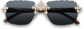 ICE STAR Triple Cross Iced-Out Sunglasses  Frameless Design Shades for Men & Women, Hip-Hop Fashion Eyewear