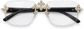 ICE STAR Triple Cross Iced-Out Sunglasses  Frameless Design Shades for Men & Women, Hip-Hop Fashion Eyewear