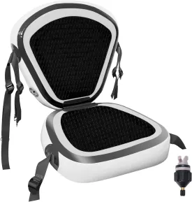 Inflatable Kayak Seat with Back Support, Universal Inflatable Paddle Board Seat Comfortable Detachable - Adjustable SUP Seat for Kayaks, Rowboats, Fishing Boats, Drifting Boats Black