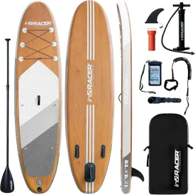Inflatable Paddle Board 10'6"/11' ISUP for Adults with Free Premium SUP Accessories & Backpack, Non-Slip Deck. Bonus Waterproof Bag, Leash, Paddle and Hand Pump