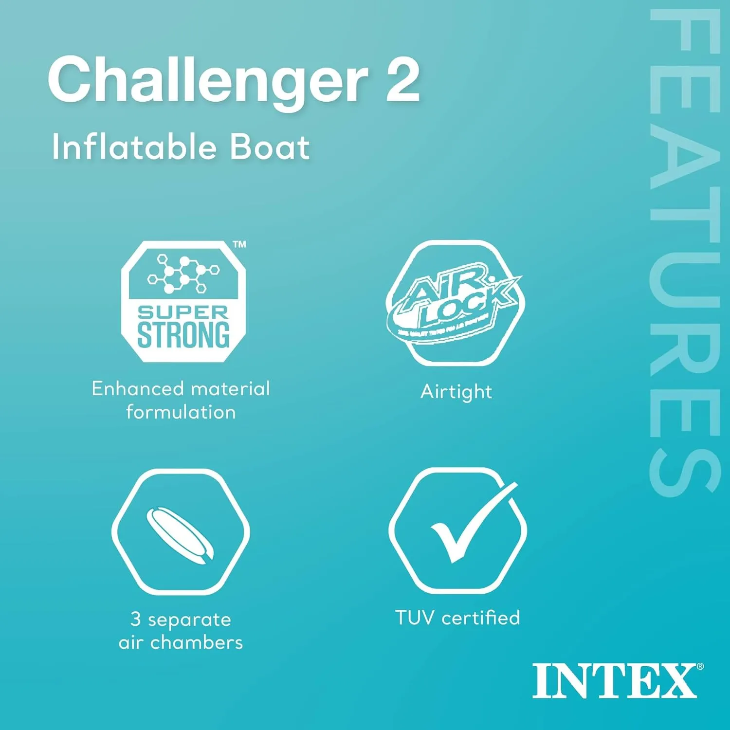 INTEX Challenger Inflatable Boat Series: Includes Deluxe Boat Oars and High-Output Pump  SuperStrong PVC  Triple Air Chambers  Welded Oar Locks  Heavy Duty Grab Handle