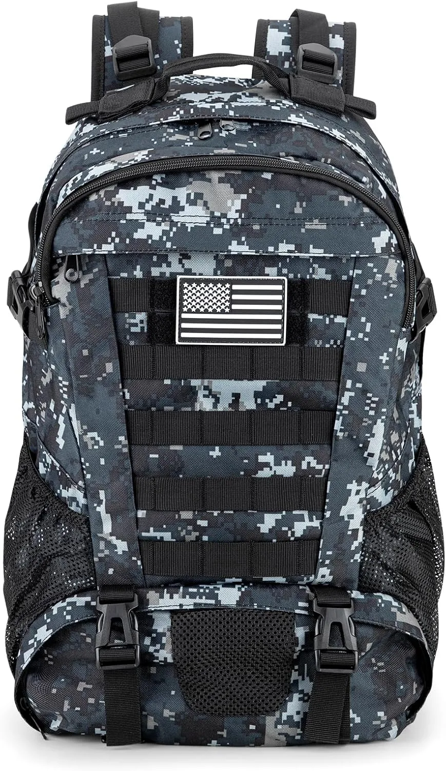 Jueachy Tactical Backpack for Men Hiking Day Pack Molle Military Rucksack Waterproof 30L EDC Bag with USA Flag Patch
