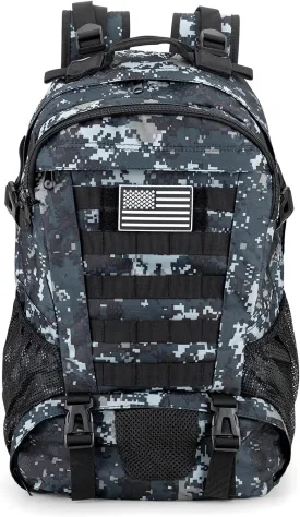Jueachy Tactical Backpack for Men Hiking Day Pack Molle Military Rucksack Waterproof 30L EDC Bag with USA Flag Patch