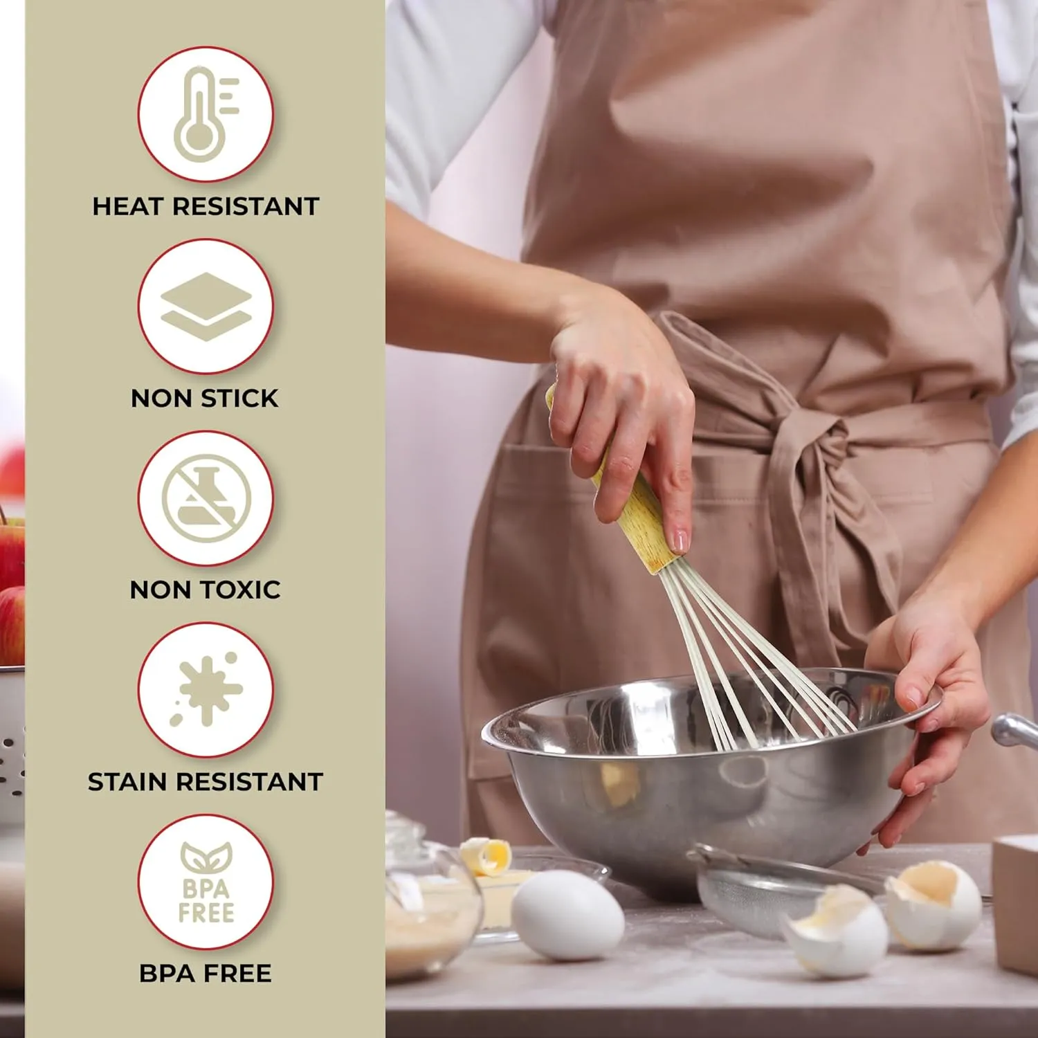 Kaluns 50 PCS Silicone Kitchen Utensils Set - Mothers's Day Gifts For Mom Wife Complete Kitchen Set 800F Heat Resistant Non-Stick Premium Silicone Cooking Utensils W Wooden Handles Gifts For Mothers
