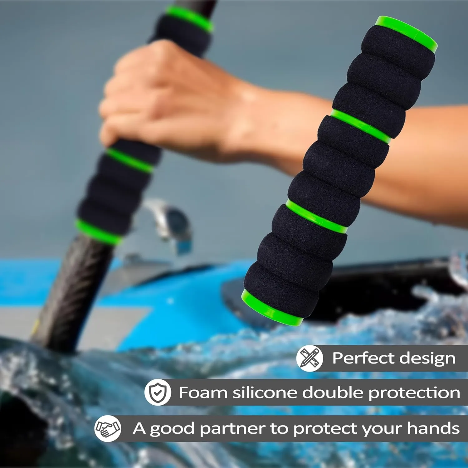 Kayak-Paddle-Grips-2-Pack - No-Slip Oar-Grip for Take-Apart Paddles,Blister Prevention Kayaking Accessories(Diameter 30mm/1.18 inches)