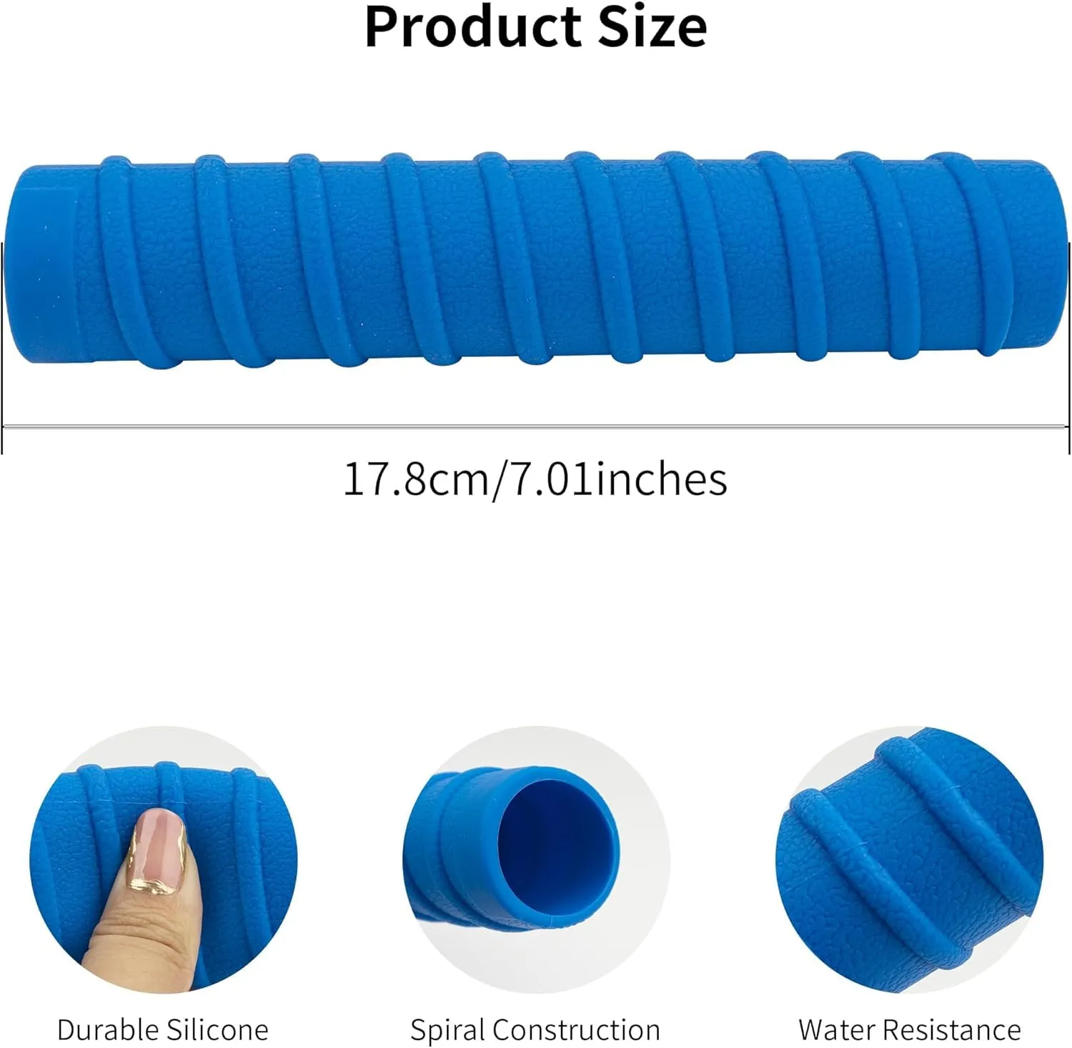 Kayak Paddle Grips, No-Slip Silicone Grips, Blister Prevention, Kayaking Accessories for Take-Apart Paddle (Diameter 1.18 Inches)