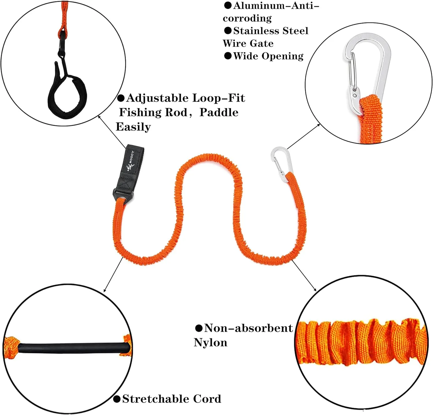 Kayak Paddle Leash Kayak Rod Leash Kayak Paddle Lanyard Stretchable Coiled Lanyard Leash Kayak Fishing Accessories for Kayak and Paddles