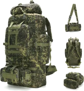 King'sGuard 100L Camping Hiking Backpack Molle Rucksack Military Camping Backpacking Daypack