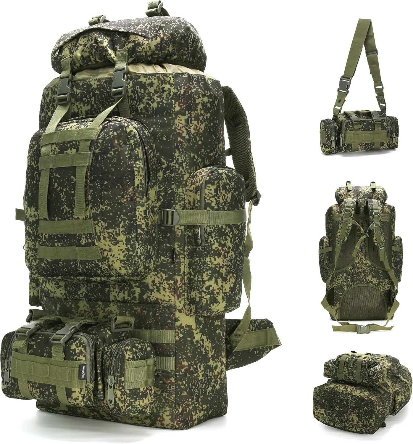 King'sGuard 100L Camping Hiking Backpack Molle Rucksack Military Camping Backpacking Daypack
