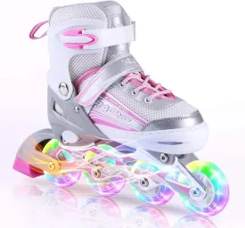Kuxuan Skates Inline Skates Adjustable for Kids,Girls Skates with All Wheels Light up,Fun Illuminating for Girls and Ladies