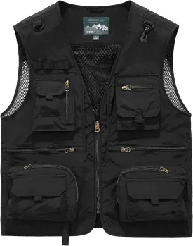 Men's Outdoor Fishing Work Safari Travel Photo Cargo Vest Outdoor Fishing Vest