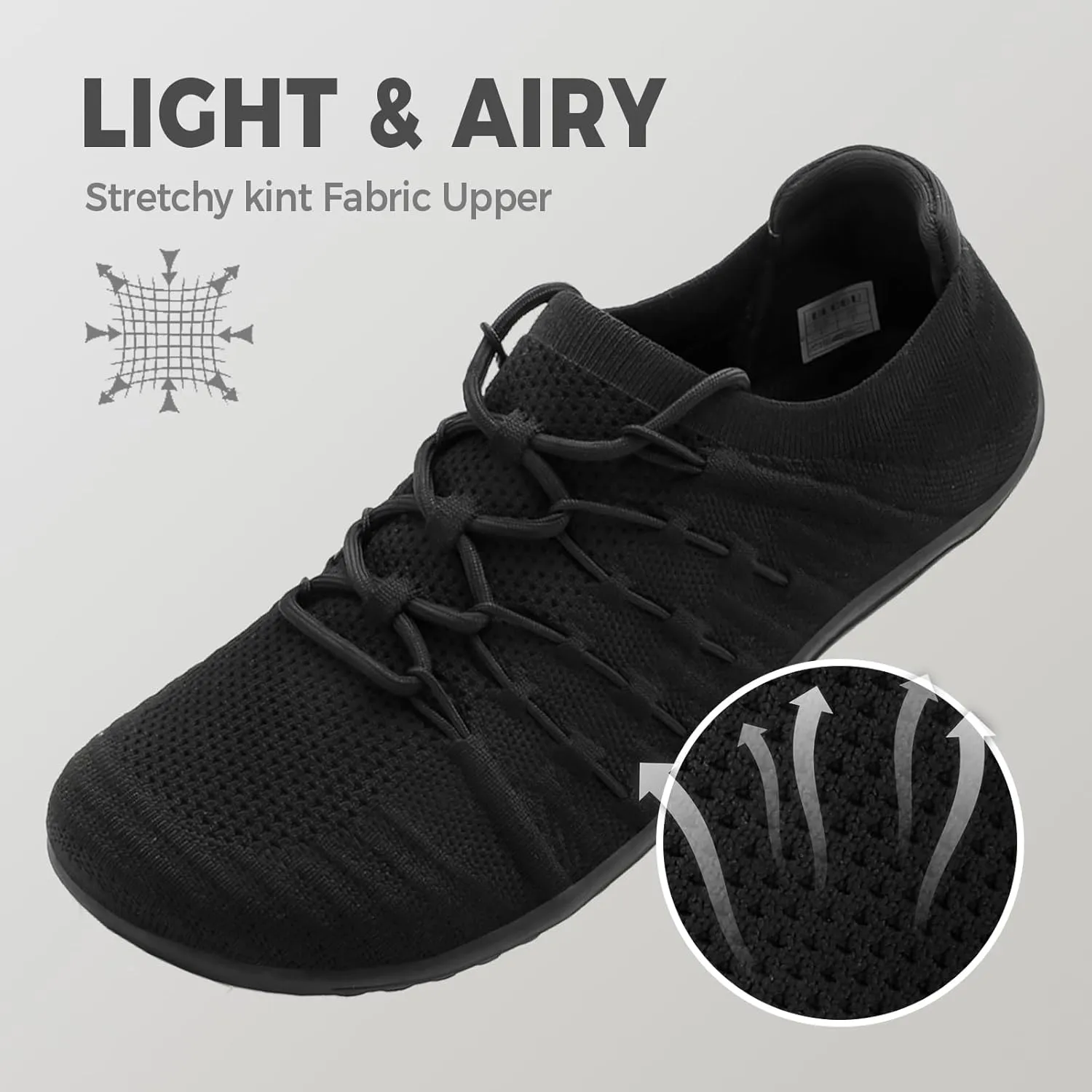Mens Wide Toe Box Barefoot Shoes Mesh Breathable Zero Drop Minimalist Summer Walking Sneakers Zapatos Casuales para Hombre