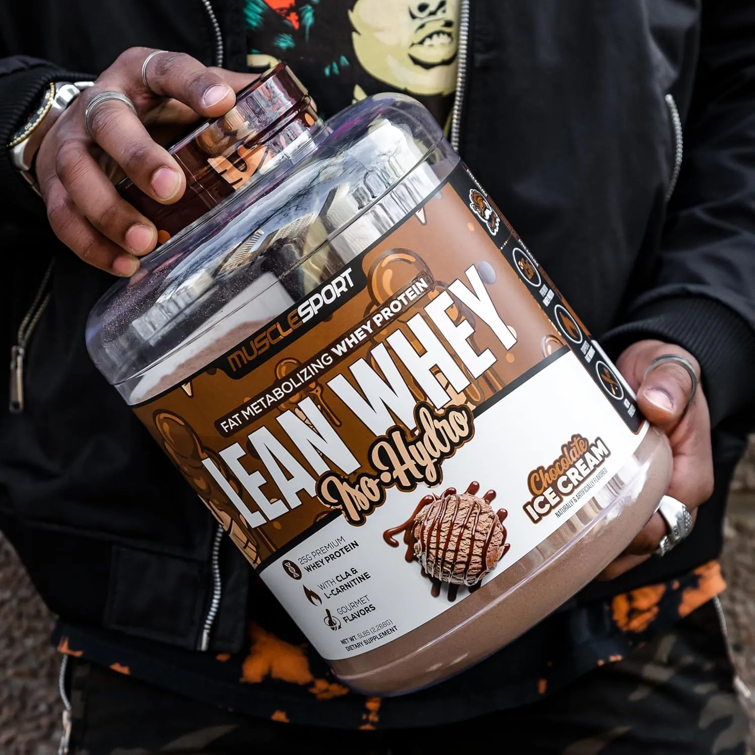 Musclesport Lean Whey Revolution Protein Powder - Whey Protein Isolate - Low Calorie, Low Carb, Low Fat, Incredible Flavors - 25g Protein per Scoop - 2lb Chocolate Ice Cream