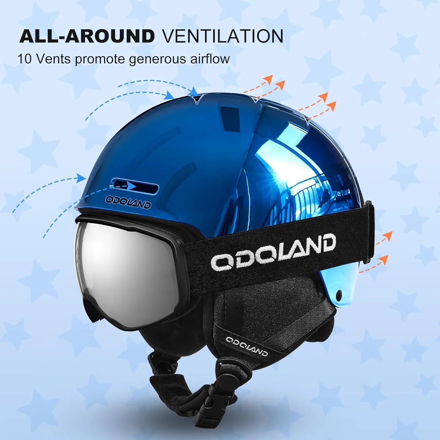 Odoland Kids Ski Helmet, Snow Helmet with Ski Goggles, Shockproof, Windproof, Safety Snow Sports Helmets and Protective Goggles for Boys Girls and Youth