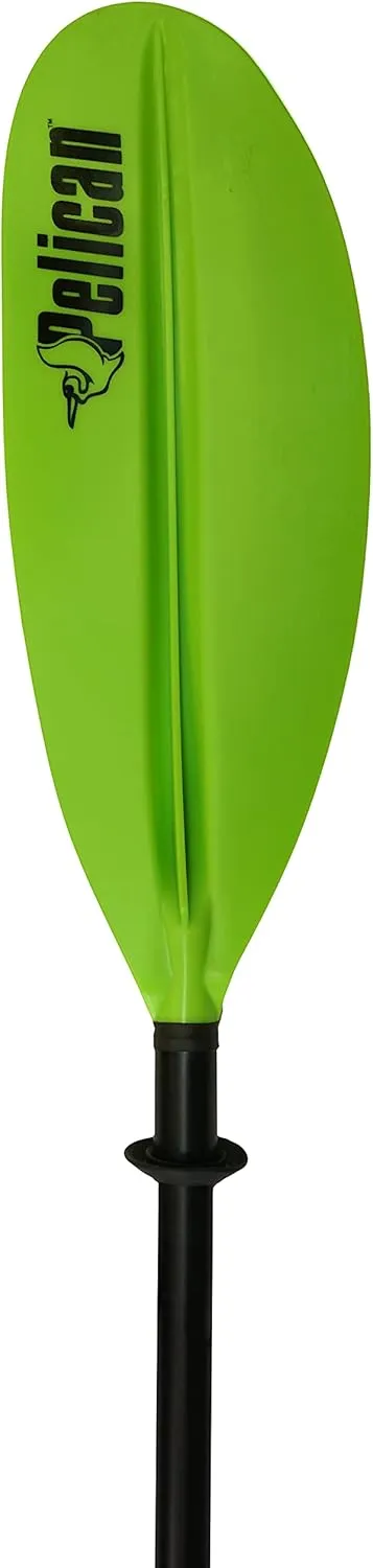 Pelican- Standard Kayak Paddle - Aluminum Shaft and a Durable Polypropylene Blade - 0/65 Blade Angle - with Drip Ring