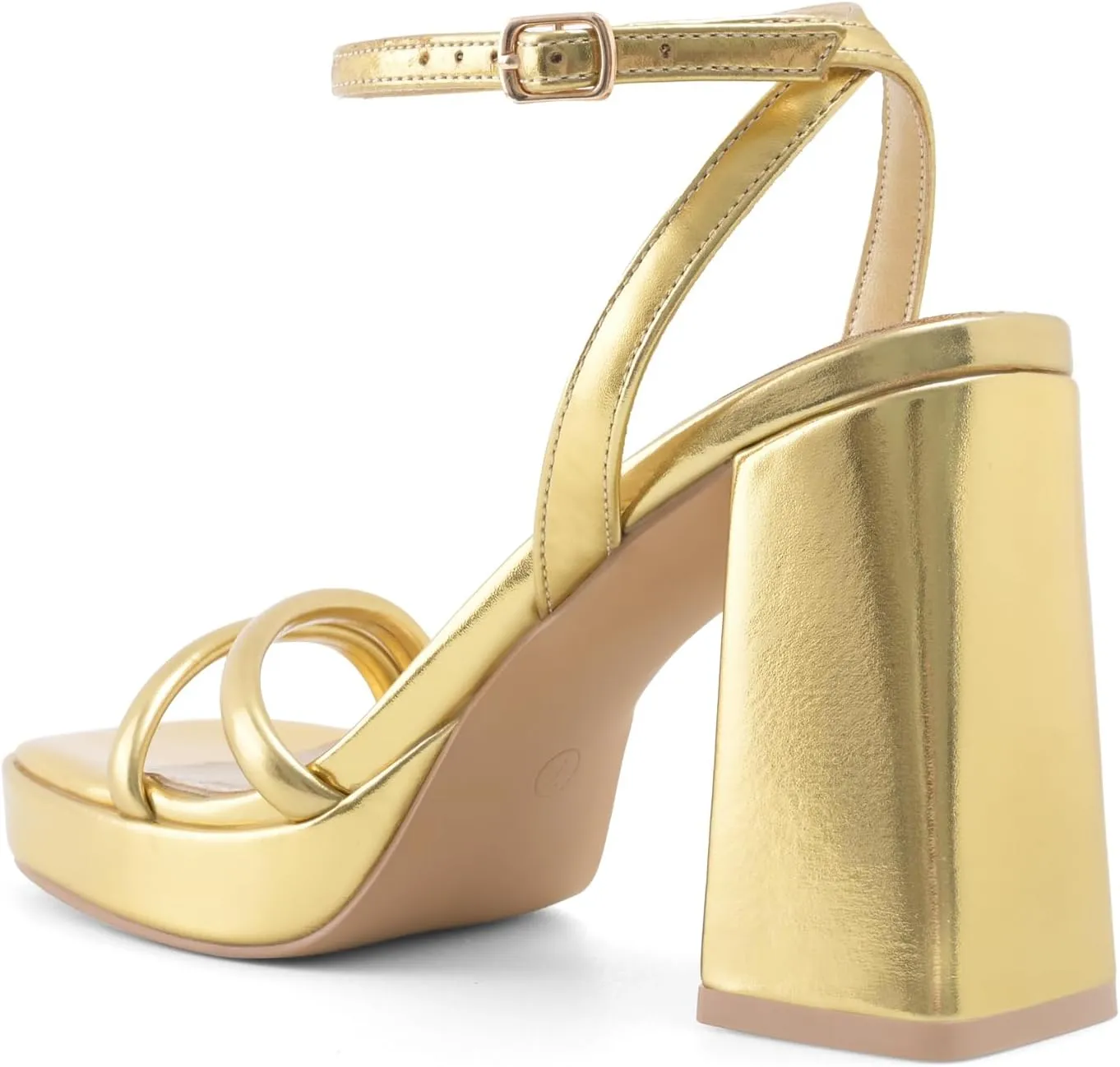 Platform Heels for Women Block Chunky Strappy Heels Square Toe Ankle Buckle Sandals