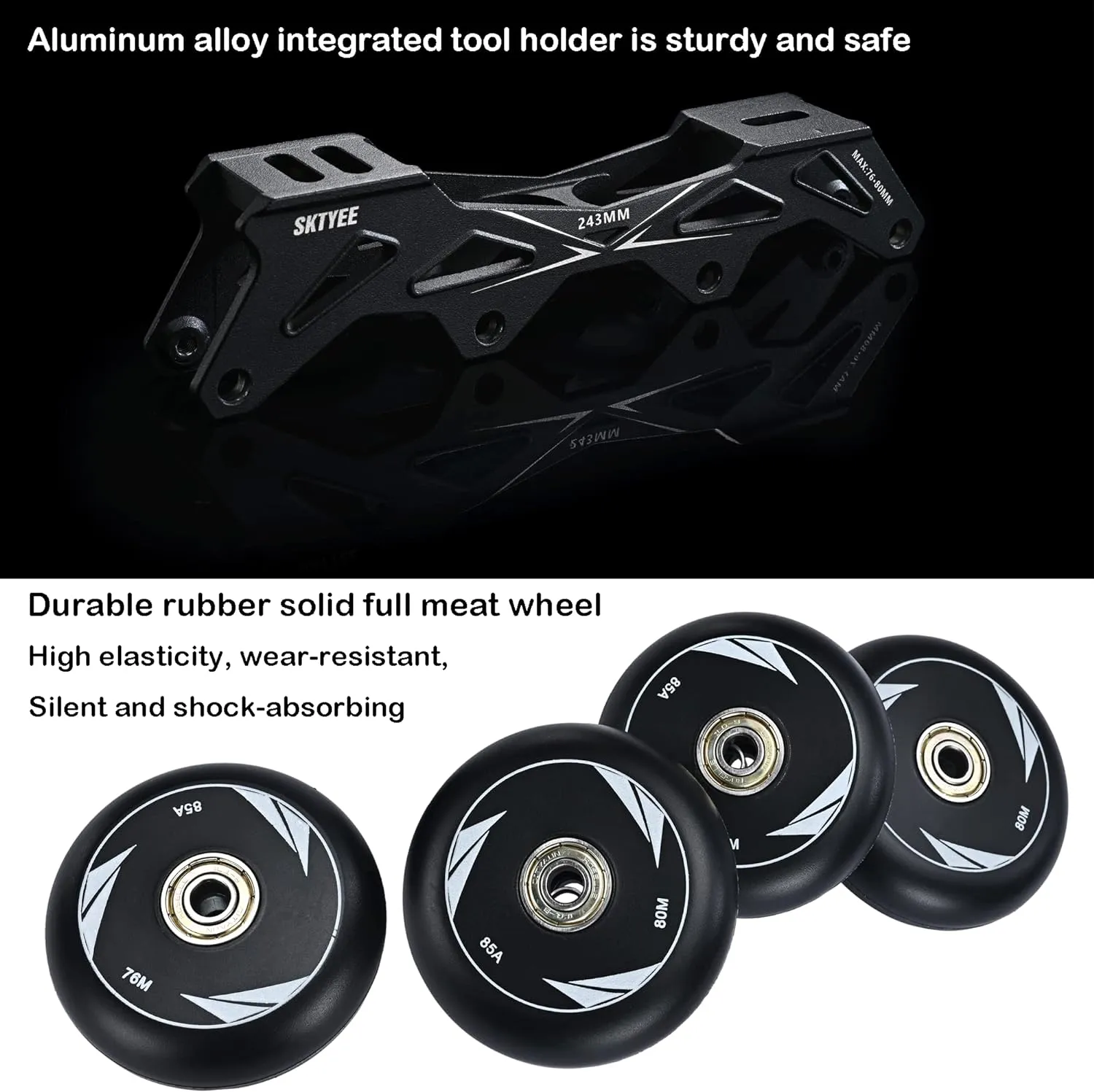Professional Inline Skates for Women Men, High Performance Roller Skates Adult Male, Comfortable breathabl Speed Racing Skates with Washable Lining, Beginner, Black