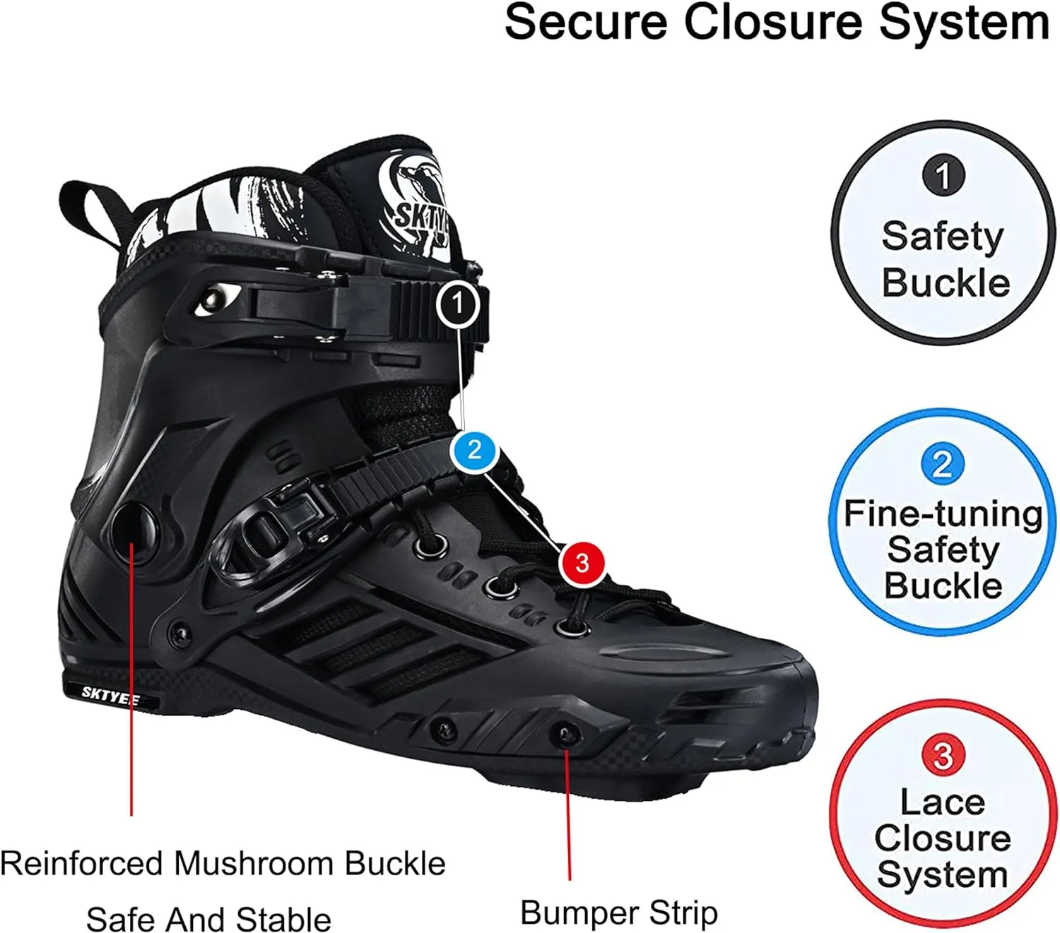 Professional Inline Skates for Women Men, High Performance Roller Skates Adult Male, Comfortable breathabl Speed Racing Skates with Washable Lining, Beginner, Black