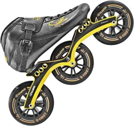 Professional Speed Skates Shoes 3 Wheels for Man 3X125MM Big Wheels Carbon Fibre Roller Skating Shoes Black Inline Skate Shoes