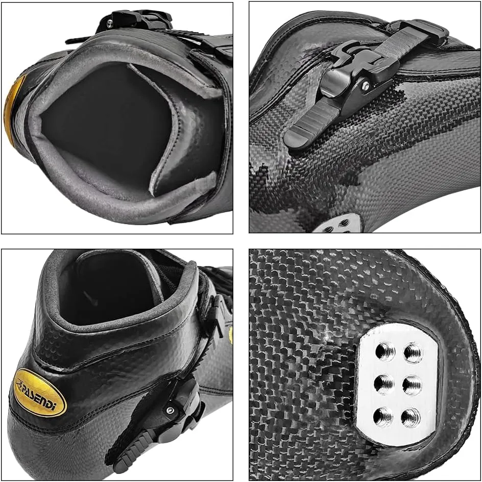 Professional Speed Skates Shoes 3 Wheels for Man 3X125MM Big Wheels Carbon Fibre Roller Skating Shoes Black Inline Skate Shoes