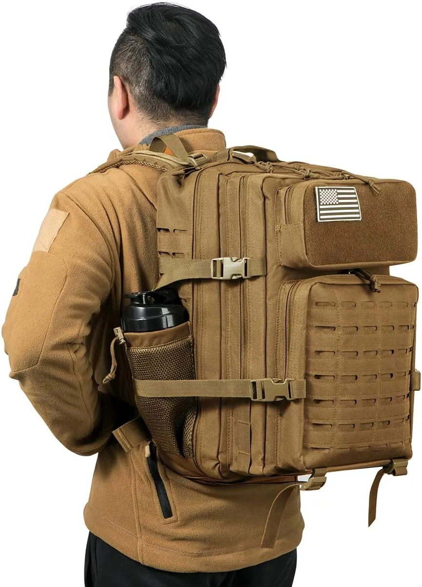 QT&QY 45L Military Tactical Backpacks For Men Camping Hiking Trekking Daypack Bug Out Bag Lage MOLLE 3 Day Assault Pack