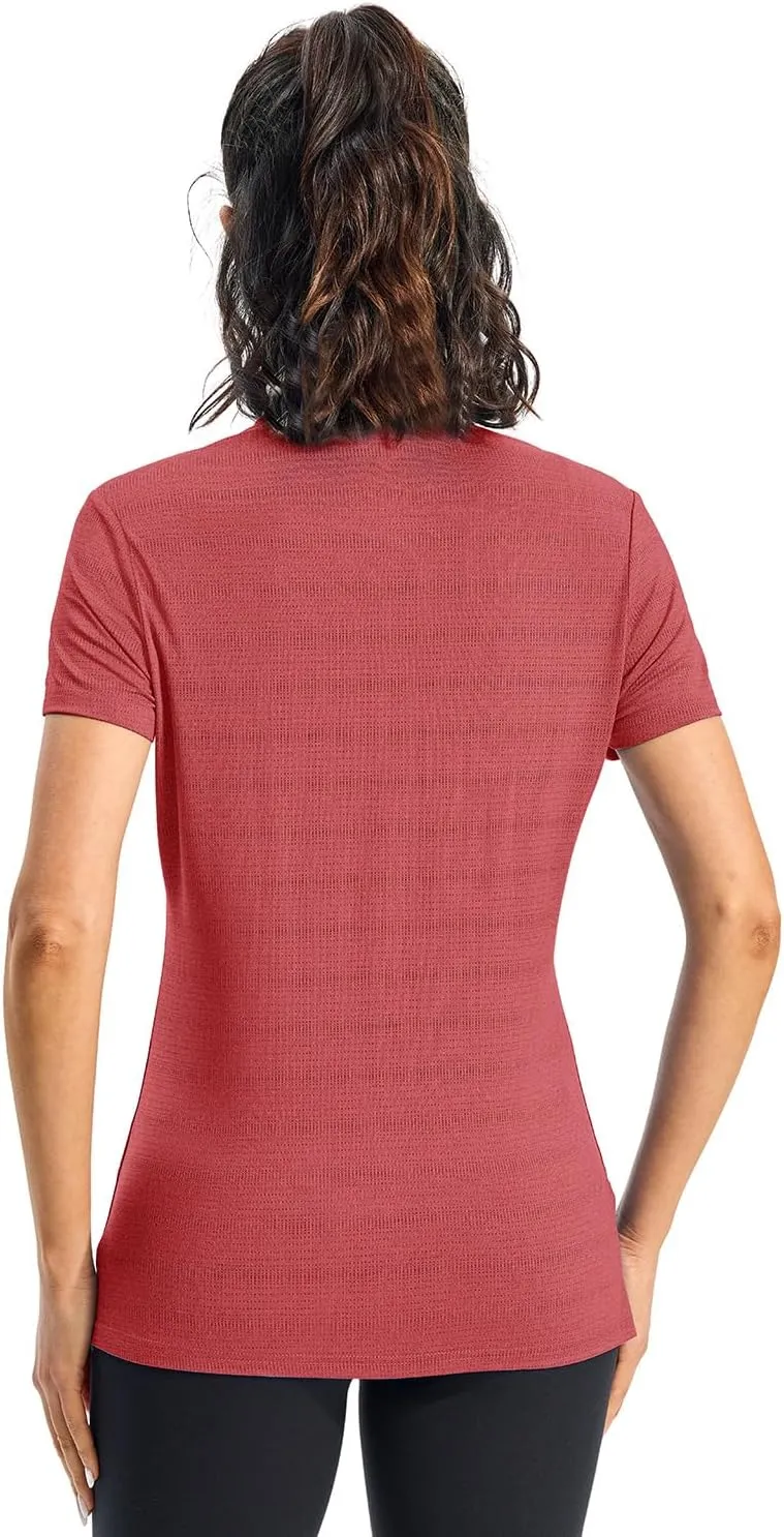 Rdruko Women's Hiking Shirts Short Sleeve UPF 50  Sun Protection Lightweight Dry Fit Running Fishing Shirts