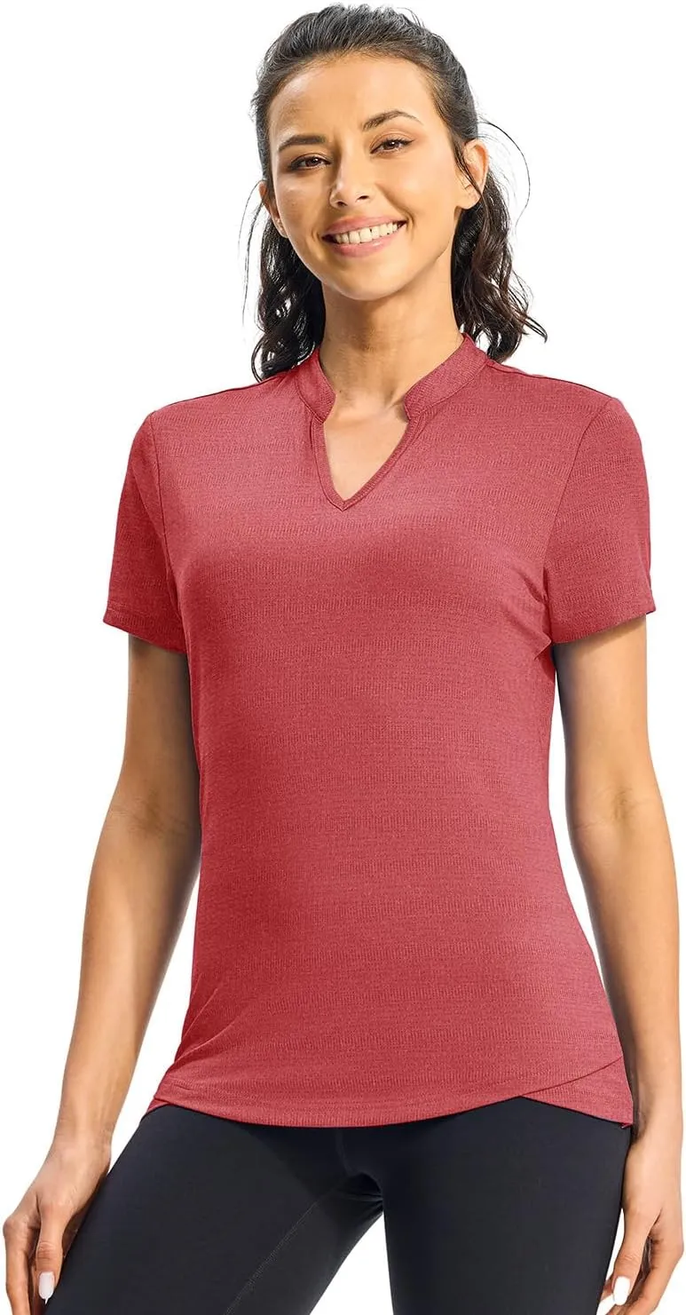 Rdruko Women's Hiking Shirts Short Sleeve UPF 50  Sun Protection Lightweight Dry Fit Running Fishing Shirts