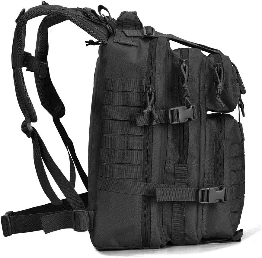 REEBOW GEAR Military Tactical Backpack Small Molle Assault Pack Army Bug Bag Backpacks Rucksack Daypack (Black)