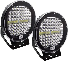 Safego Round Offroad Lights, 9inch 2Pcs 408W Spot Beam Driving Lights Bar Waterproof Compatible with Truck SUV ATV Tractor Boat
