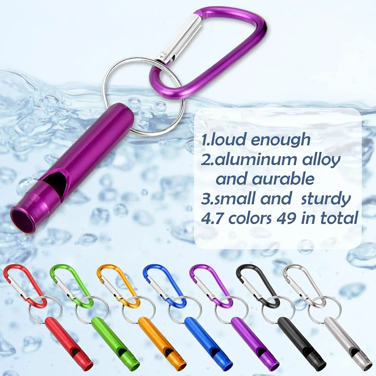 Safety Whistle Whistles with Lanyard Aluminum Keychain Whistle Safety Hiking Whistle Double-Tube Survival Whistles Loud Camping Whistle Whistle for Outdoor Hiking Hunting Fishing Boating