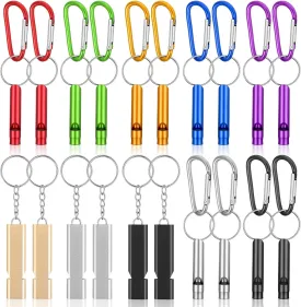 Safety Whistle Whistles with Lanyard Aluminum Keychain Whistle Safety Hiking Whistle Double-Tube Survival Whistles Loud Camping Whistle Whistle for Outdoor Hiking Hunting Fishing Boating