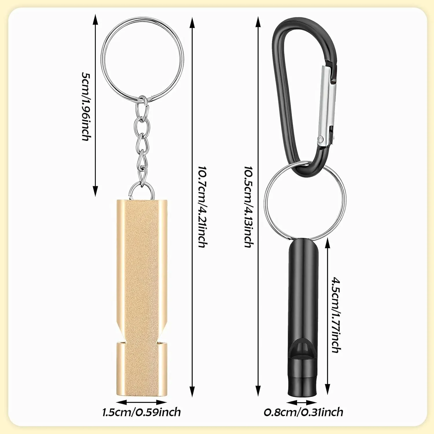 Safety Whistle Whistles with Lanyard Aluminum Keychain Whistle Safety Hiking Whistle Double-Tube Survival Whistles Loud Camping Whistle Whistle for Outdoor Hiking Hunting Fishing Boating