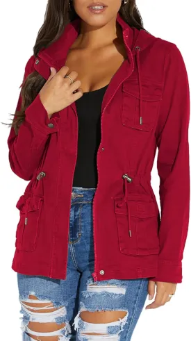 sexycherry Casual Jackets for Women Long Sleeve Lightweight Outwear Bomber Coats with Pockets
